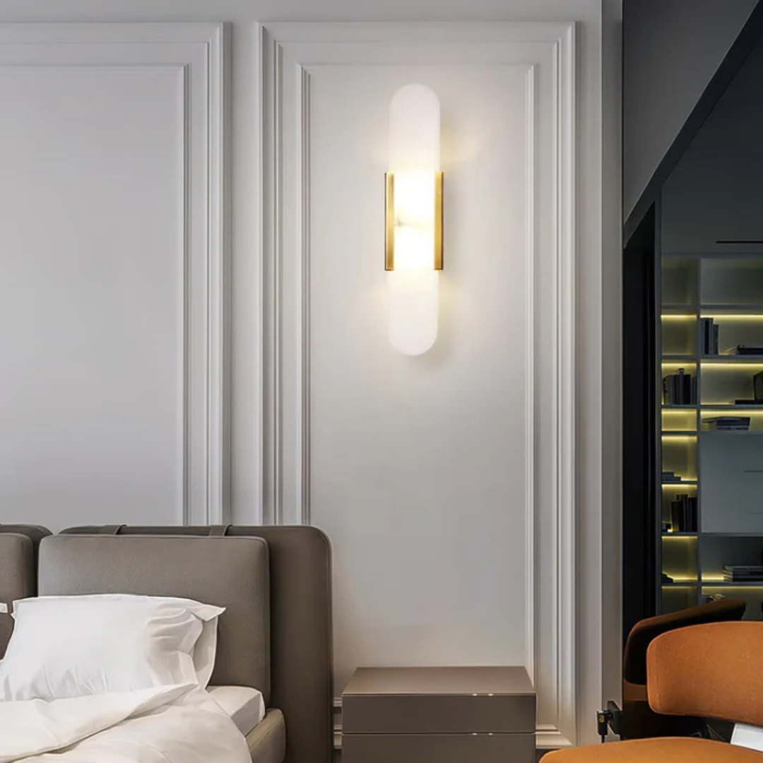 Mienel LumaNova Marble LED Wall Light for Ambient Indoor Lighting