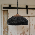 Mienel Aurelle Hand-Woven Rattan Boho Pendant Ceiling Light