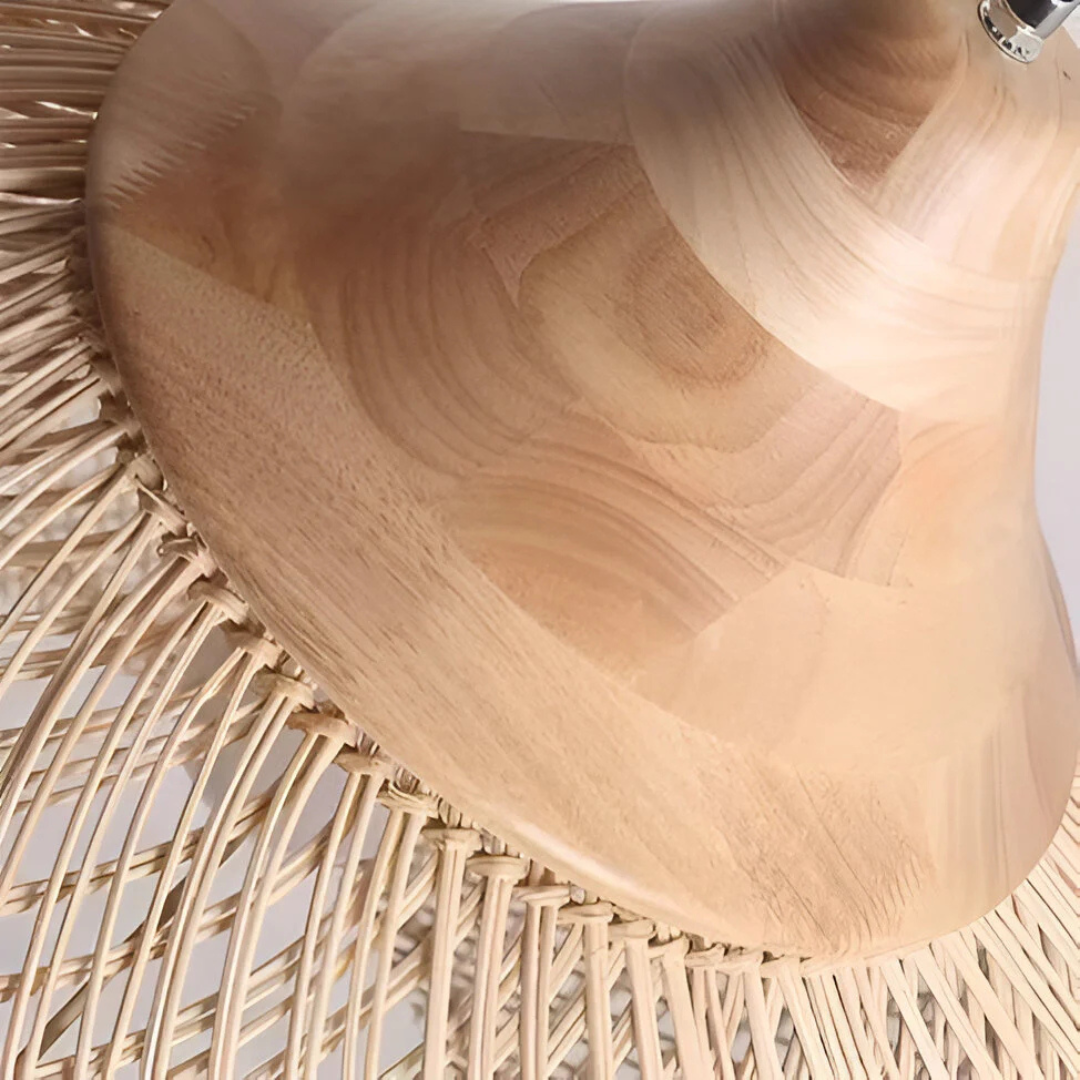 Mienel Aurelle Hand-Woven Rattan Boho Pendant Ceiling Light