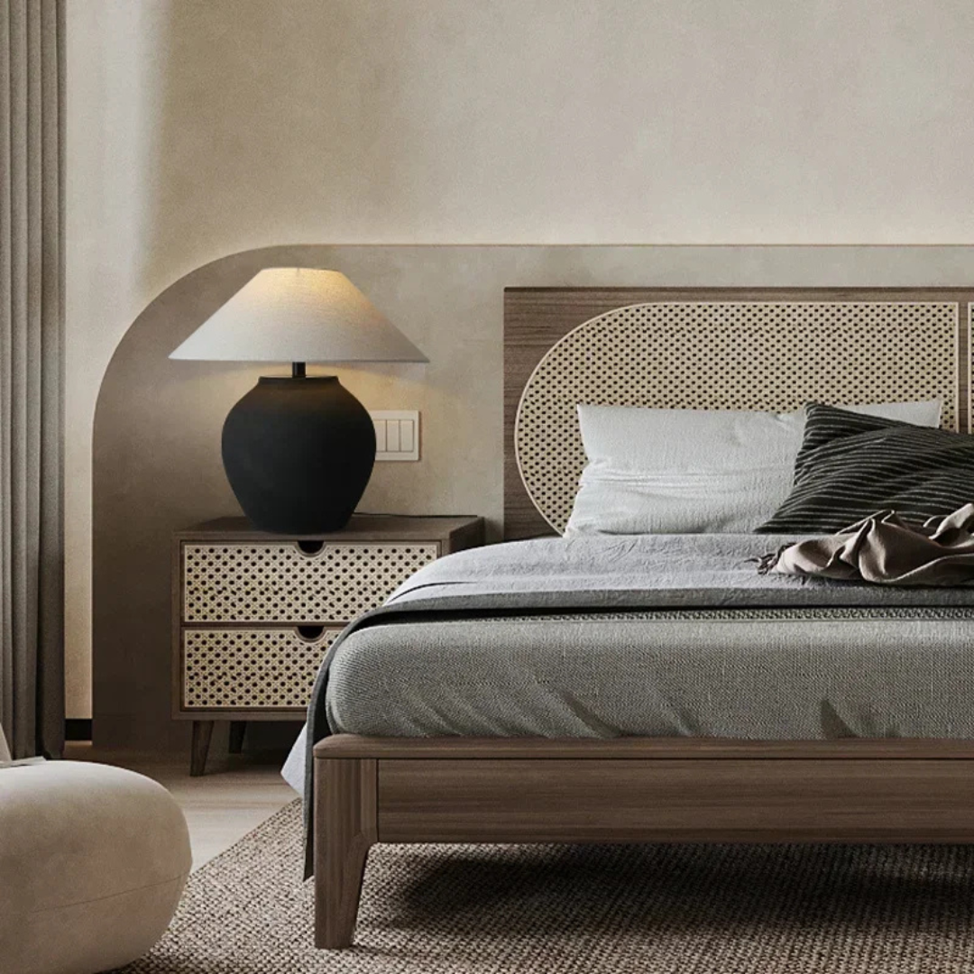 Mienel LumaNord Table Lamp With Warm Energy Efficient Glow and Ceramic Base