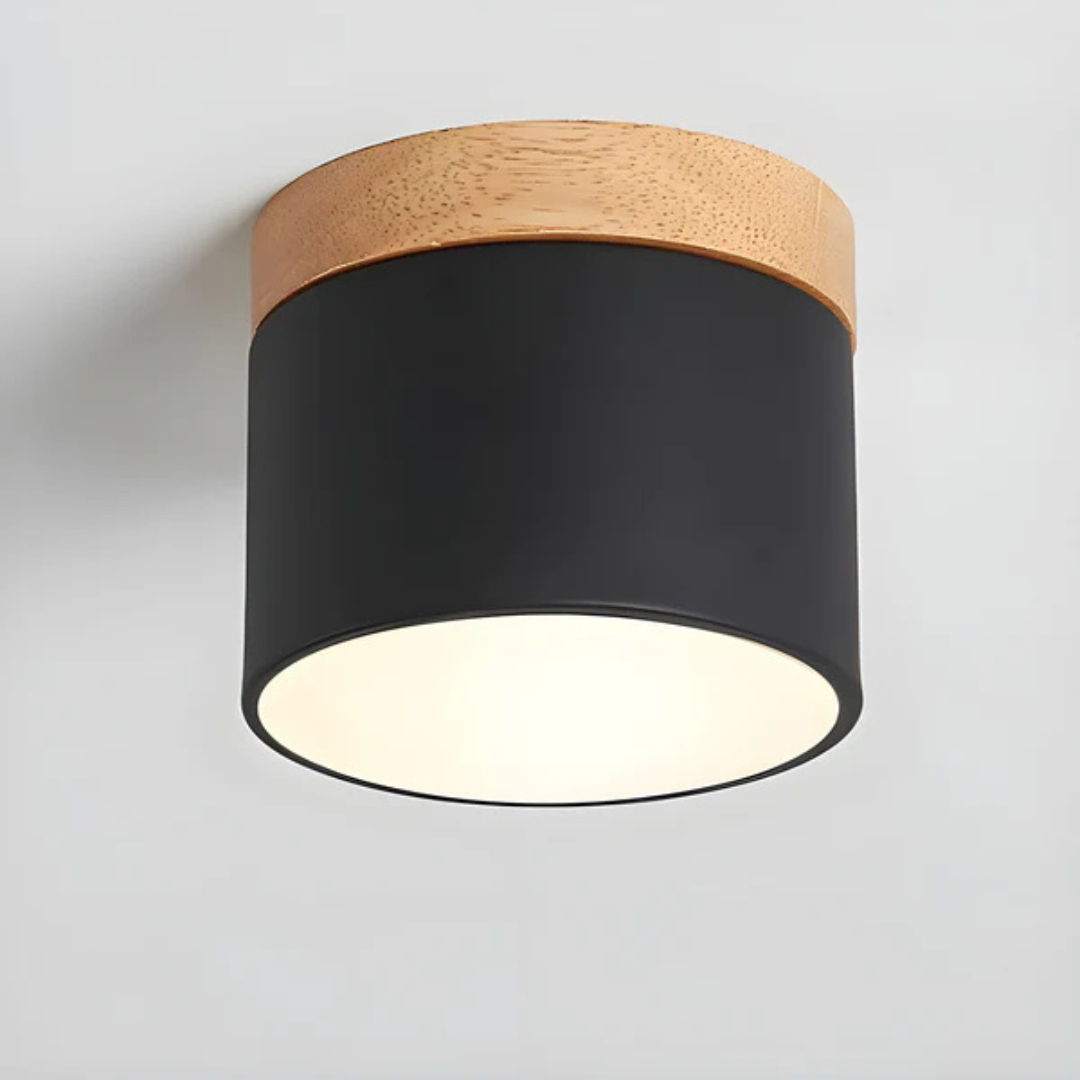 Mienel Aurello Vintage Wood LED Ceiling Light For Bedroom Living