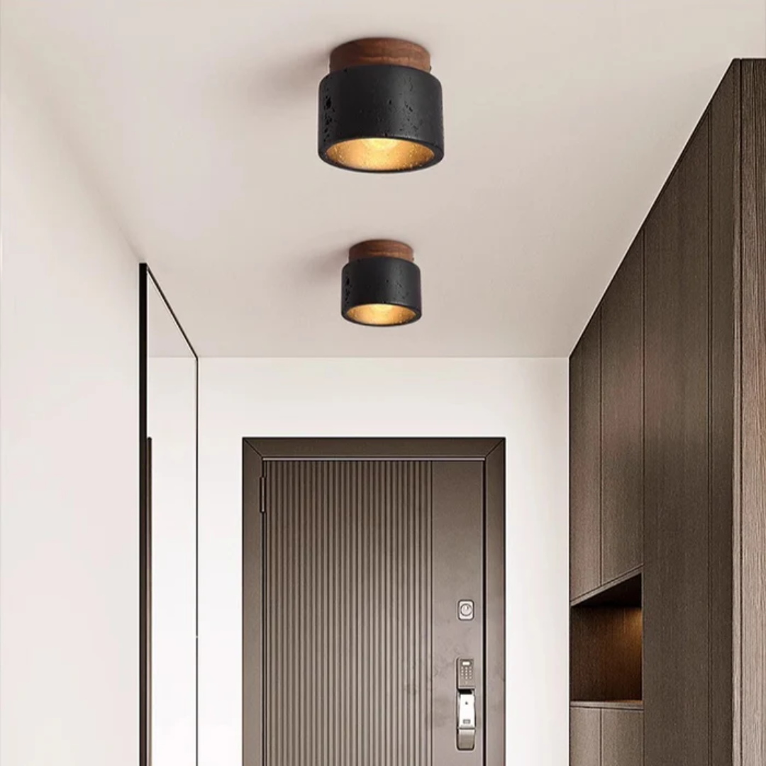 Mienel GraniteLume Stone Look Ceiling Light for Living Rooms and Hallways