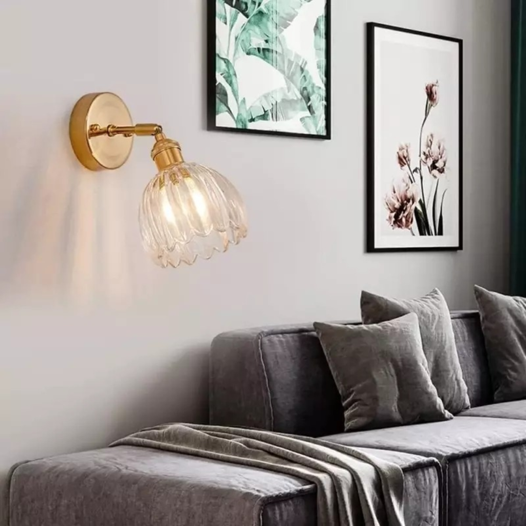 Mienel NovaLume Tulip Glass Wall Light for Bedroom Ambience