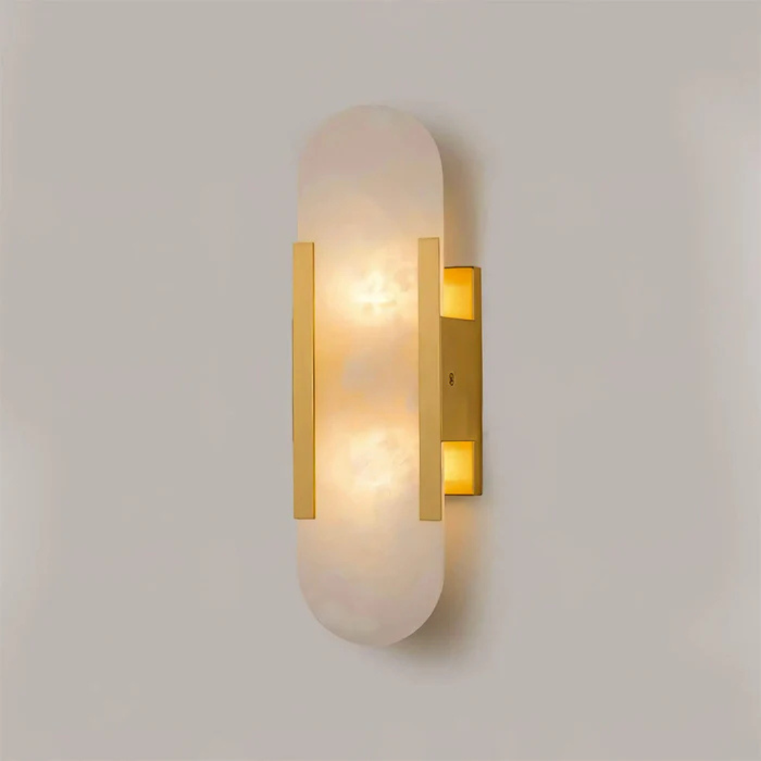Mienel LumaNova Marble LED Wall Light for Ambient Indoor Lighting