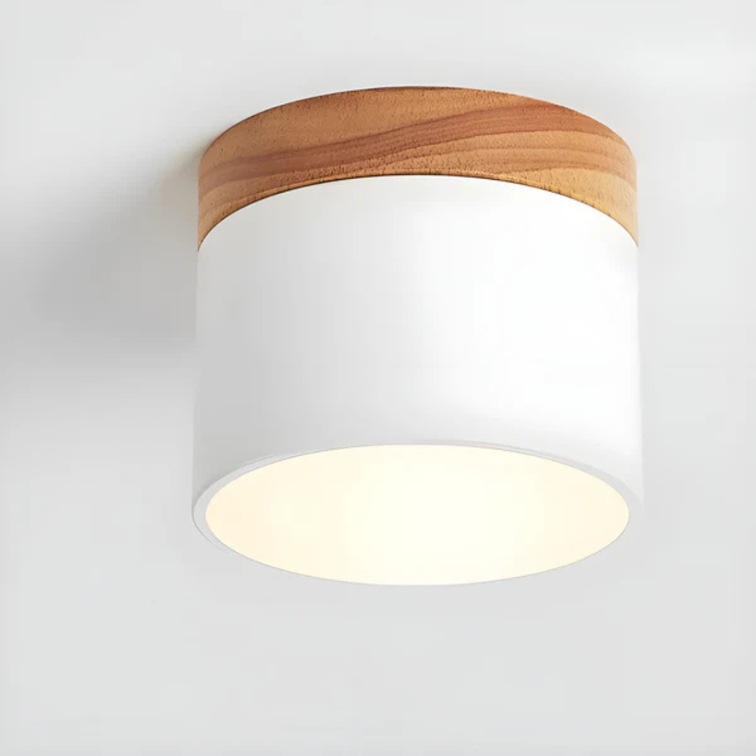 Mienel Aurello Vintage Wood LED Ceiling Light For Bedroom Living