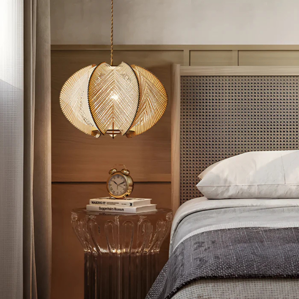 Mienel Solmere Wabi-Sabi Wood and Hemp Dining Pendant Light