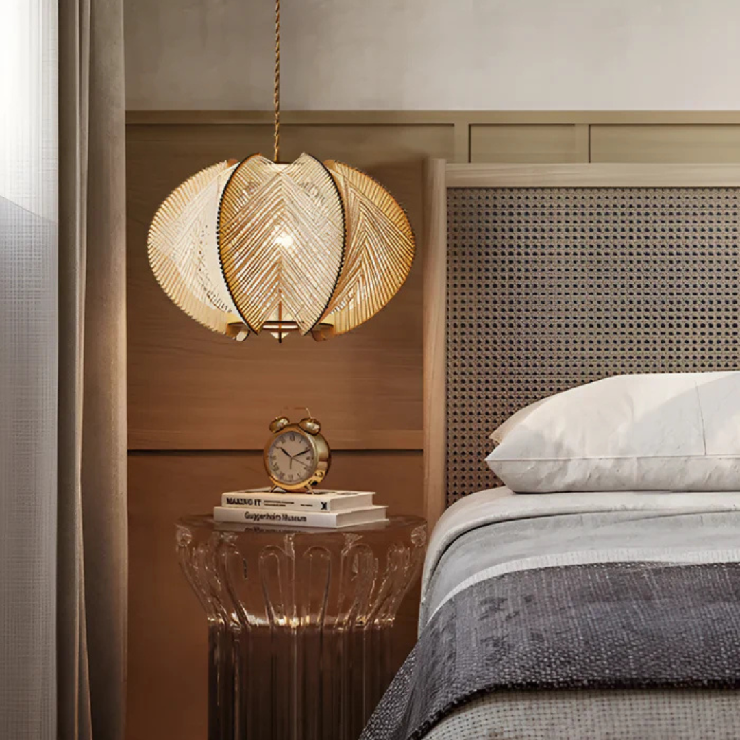 Mienel Solmere Wabi-Sabi Wood and Hemp Dining Pendant Light