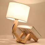 Mienel Lumibot Wood Robot Table Lamp With Adjustable Arms for Nightstand