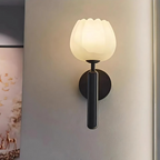 Mienel Aurelia Marble Wall Lamp With LED Lighting and Copper Accents