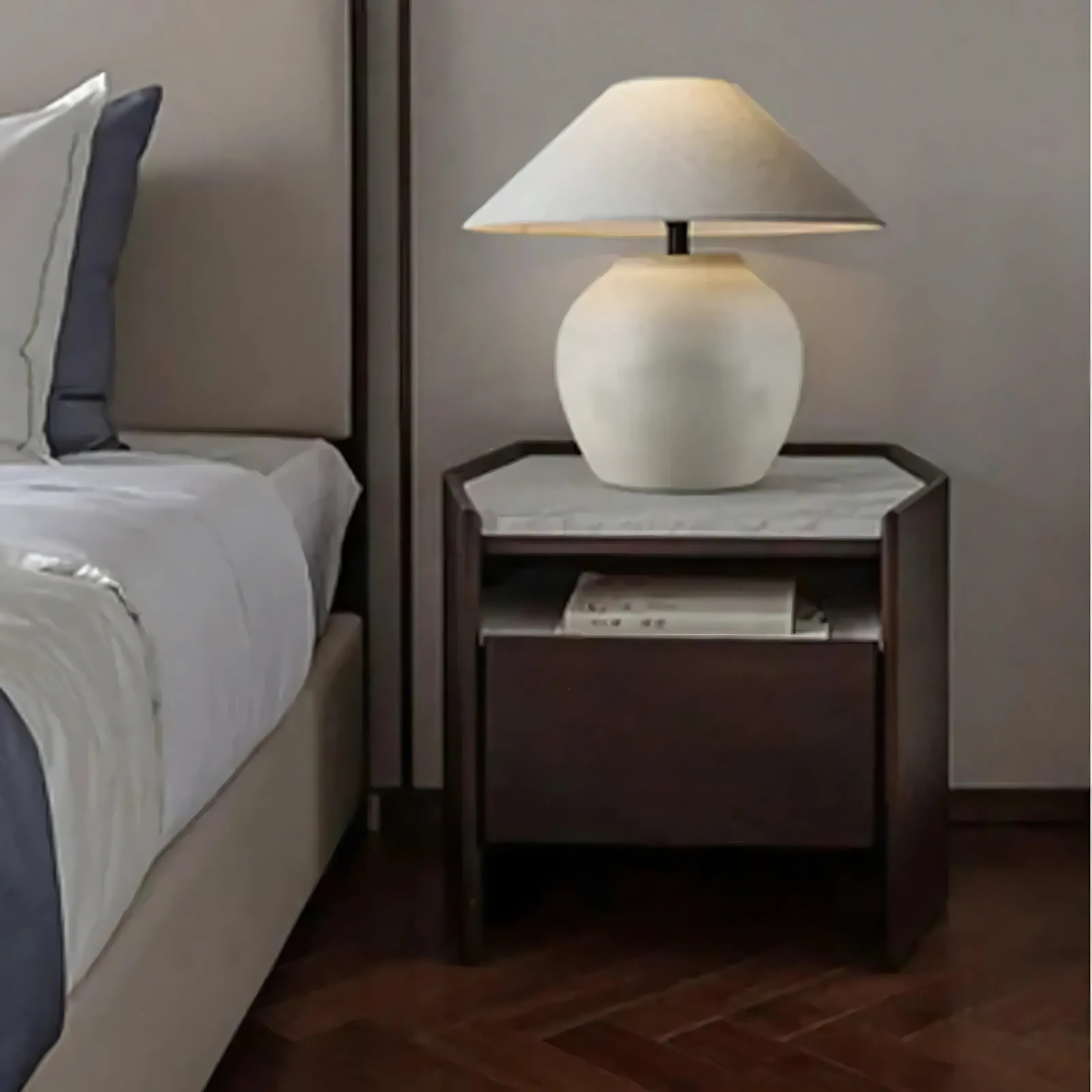 Mienel LumaNord Table Lamp With Warm Energy Efficient Glow and Ceramic Base
