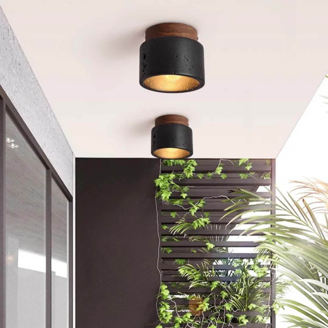 Mienel GraniteLume Stone Look Ceiling Light for Living Rooms and Hallways