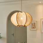 Mienel Solmere Wabi-Sabi Wood and Hemp Dining Pendant Light