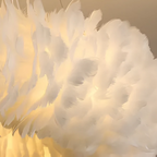 Mienel Novalume Circular White Feather Pendant Light with Soft Diffusion