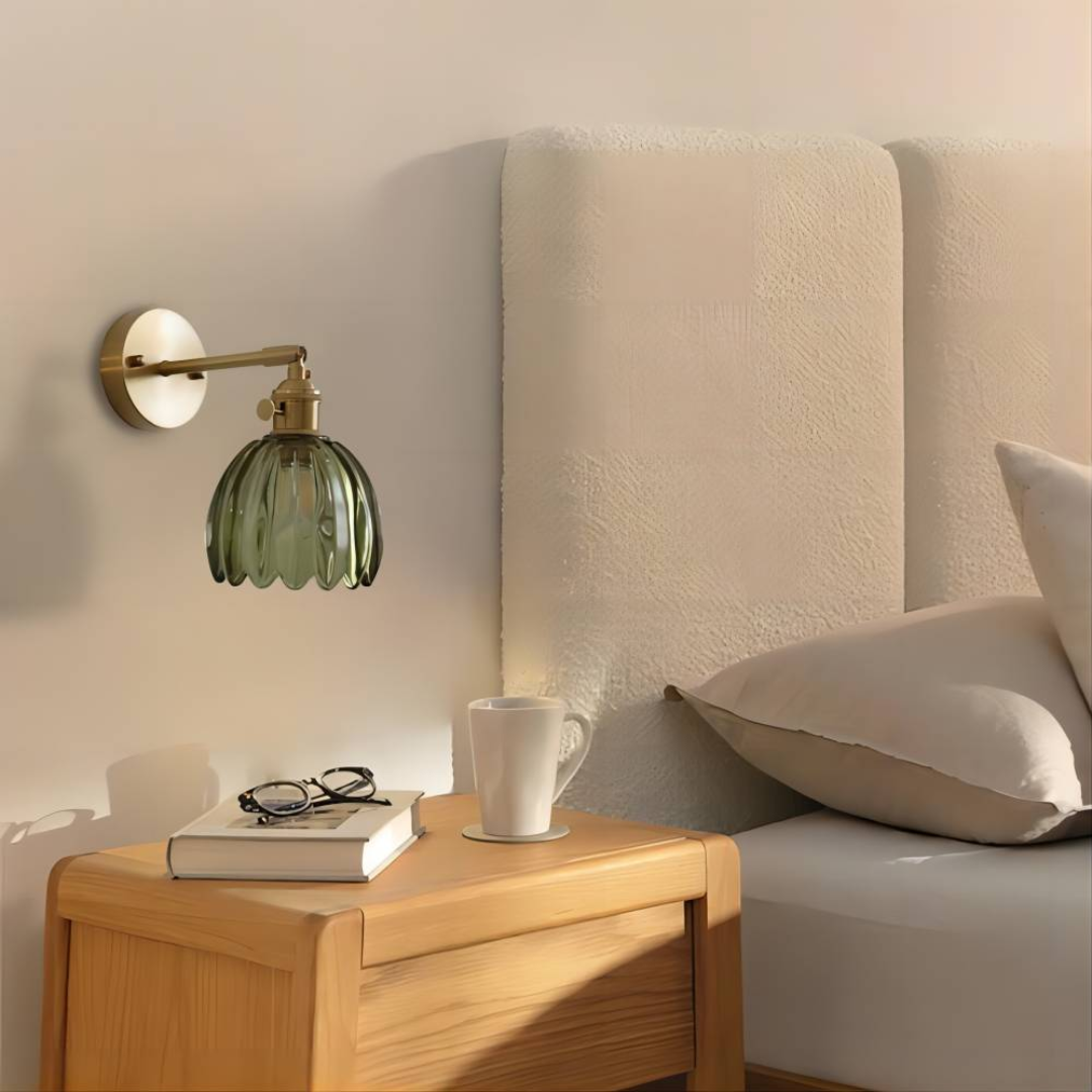 Mienel NovaLume Tulip Glass Wall Light for Bedroom Ambience