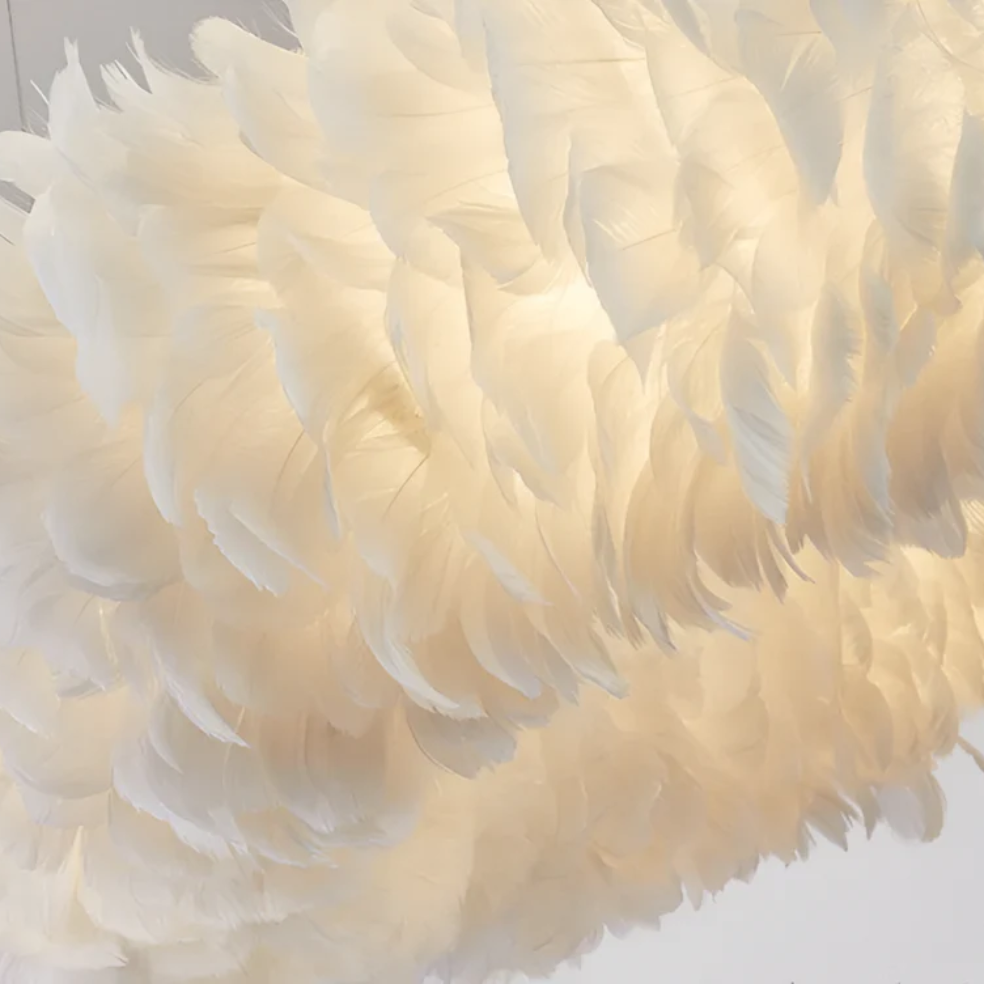 Mienel Novalume Circular White Feather Pendant Light with Soft Diffusion