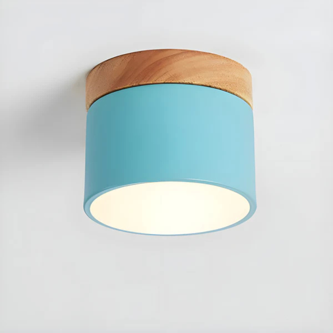 Mienel Aurello Vintage Wood LED Ceiling Light For Bedroom Living