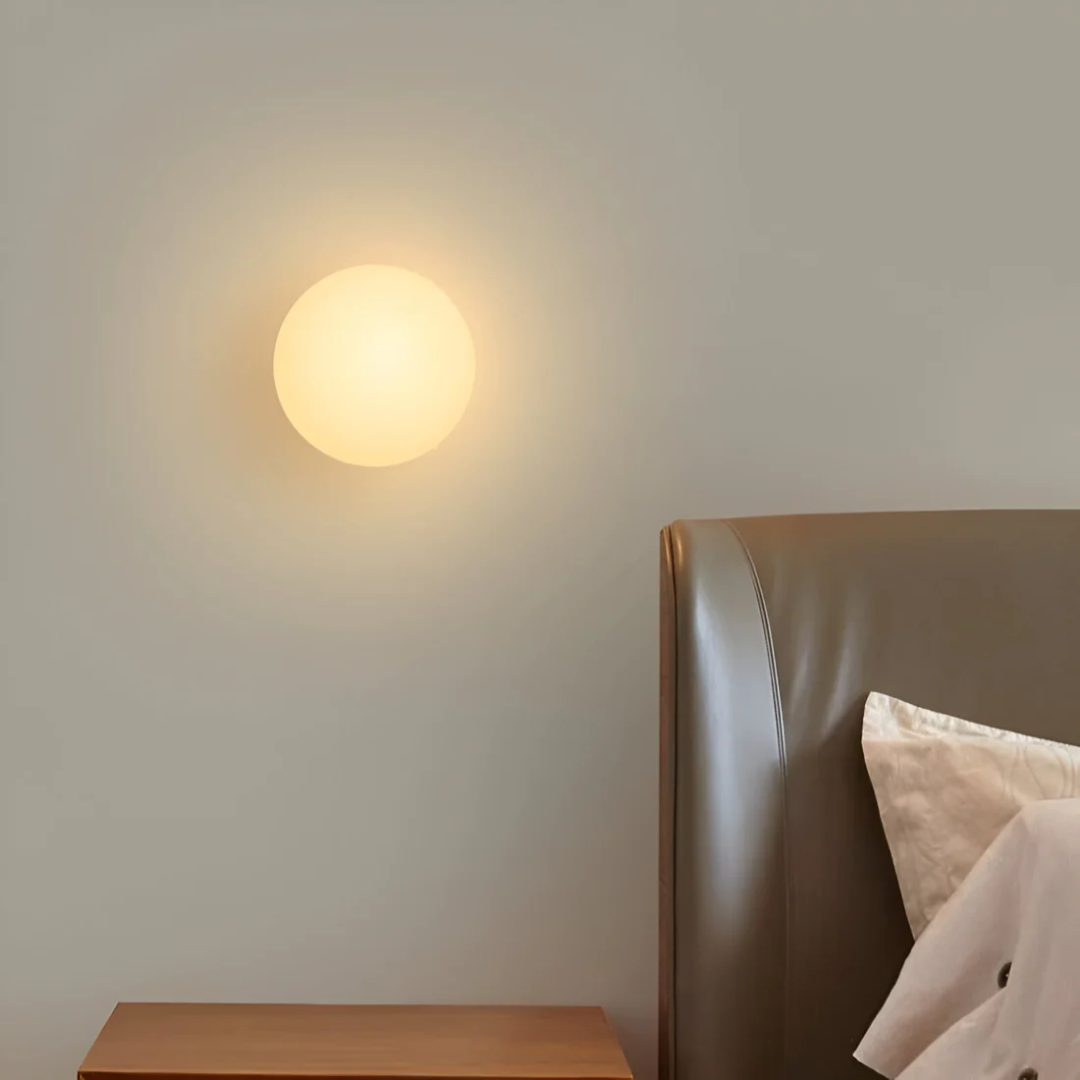 Mienel NovaGlow Glass Wall Sconce With Warm Diffused LED Light