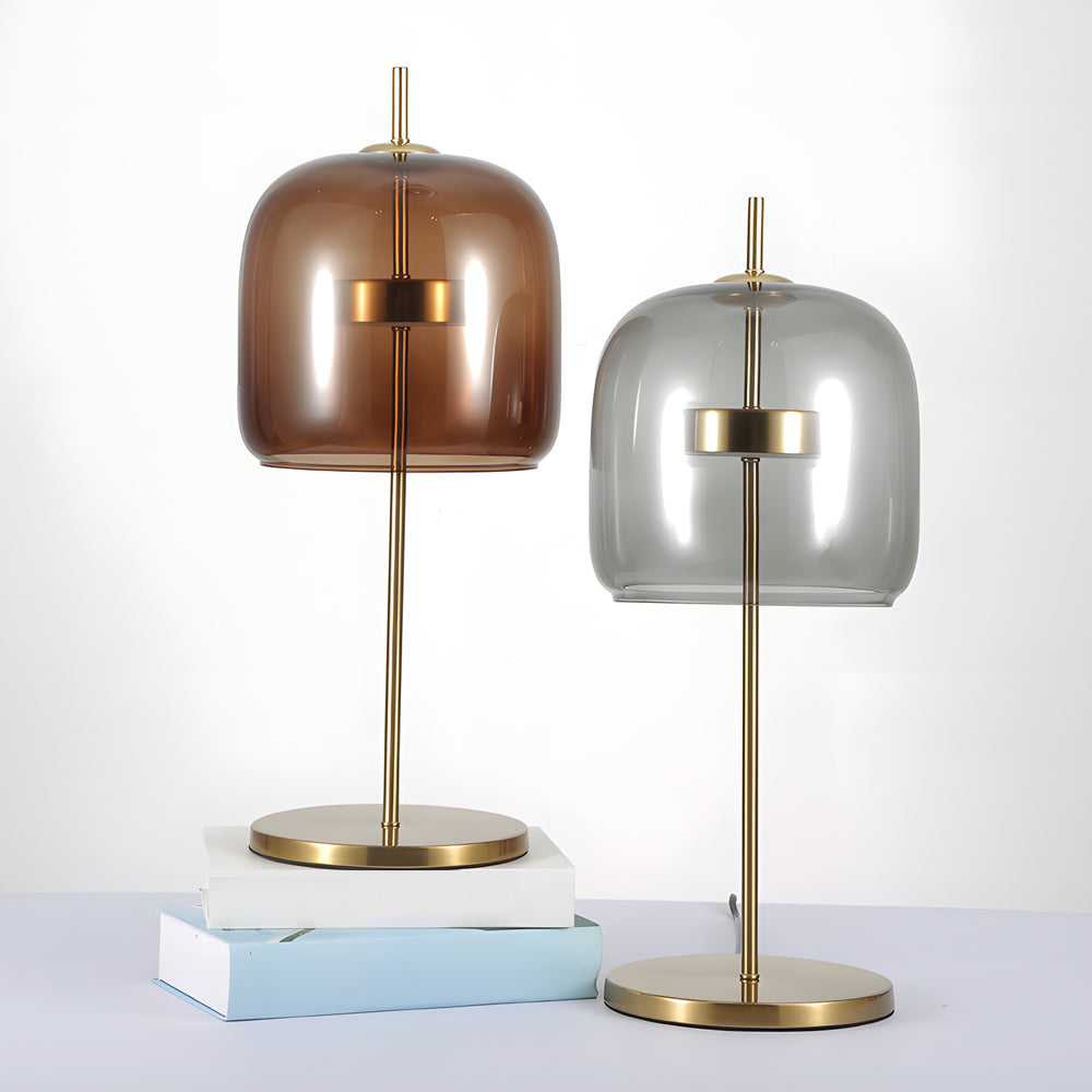 Lampe de table en verre fumé AuroraVale pour une ambiance chaleureuse et douce