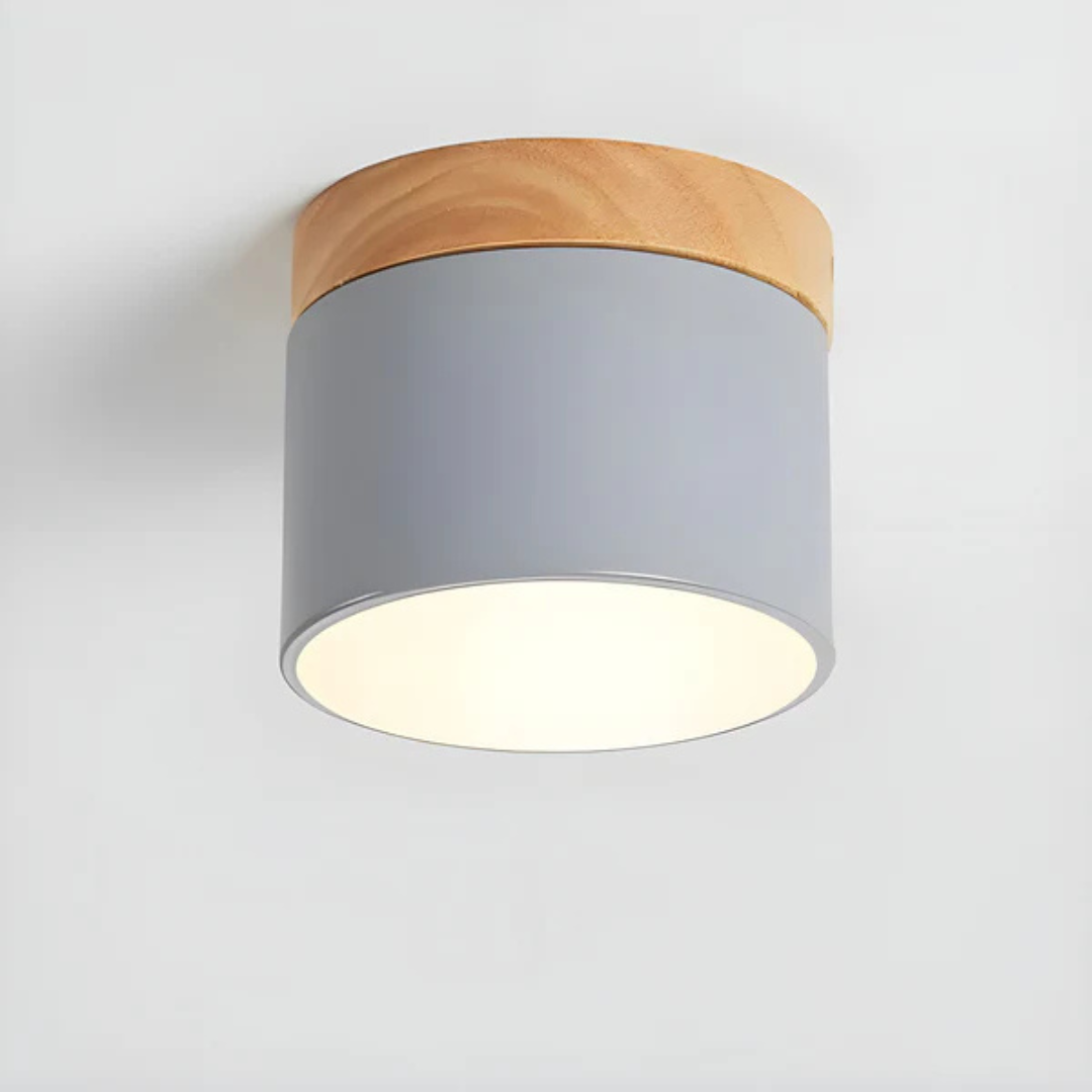 Mienel Aurello Vintage Wood LED Ceiling Light For Bedroom Living