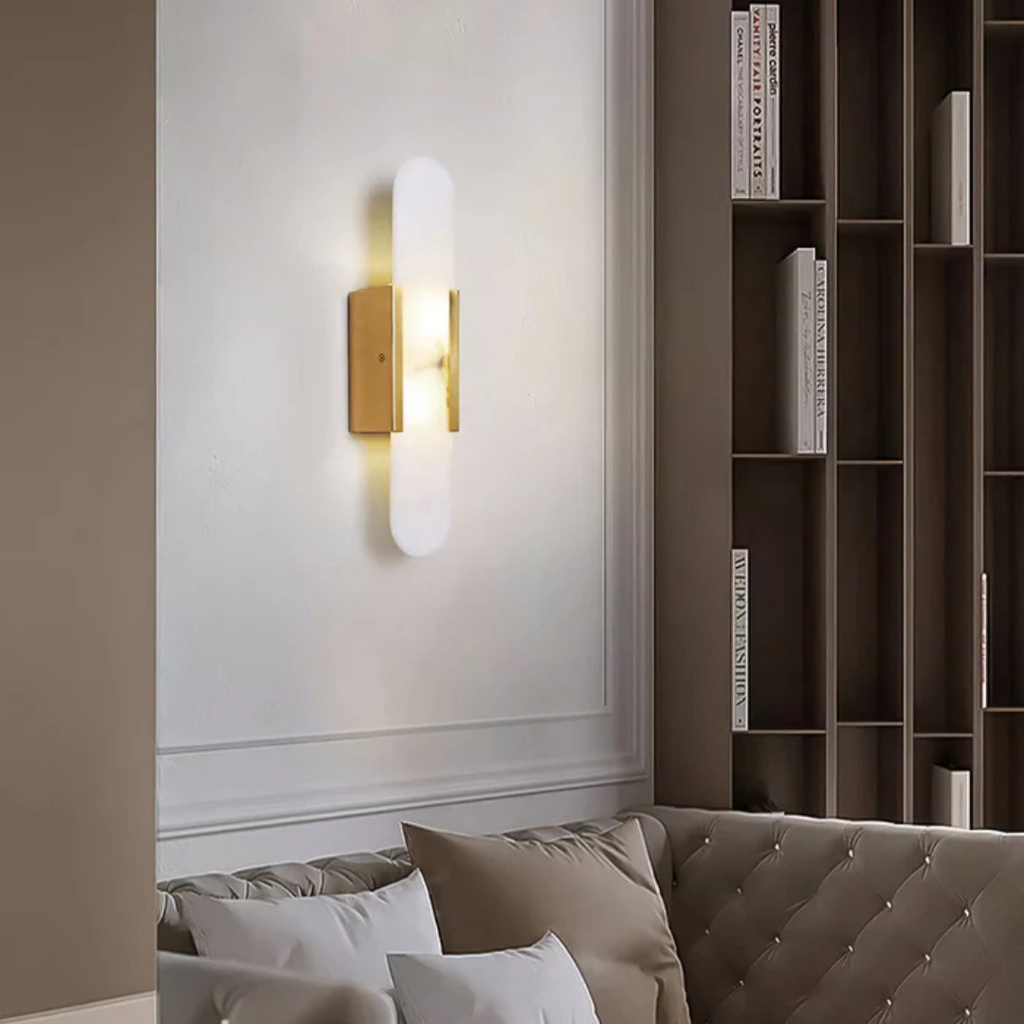 Mienel LumaNova Marble LED Wall Light for Ambient Indoor Lighting