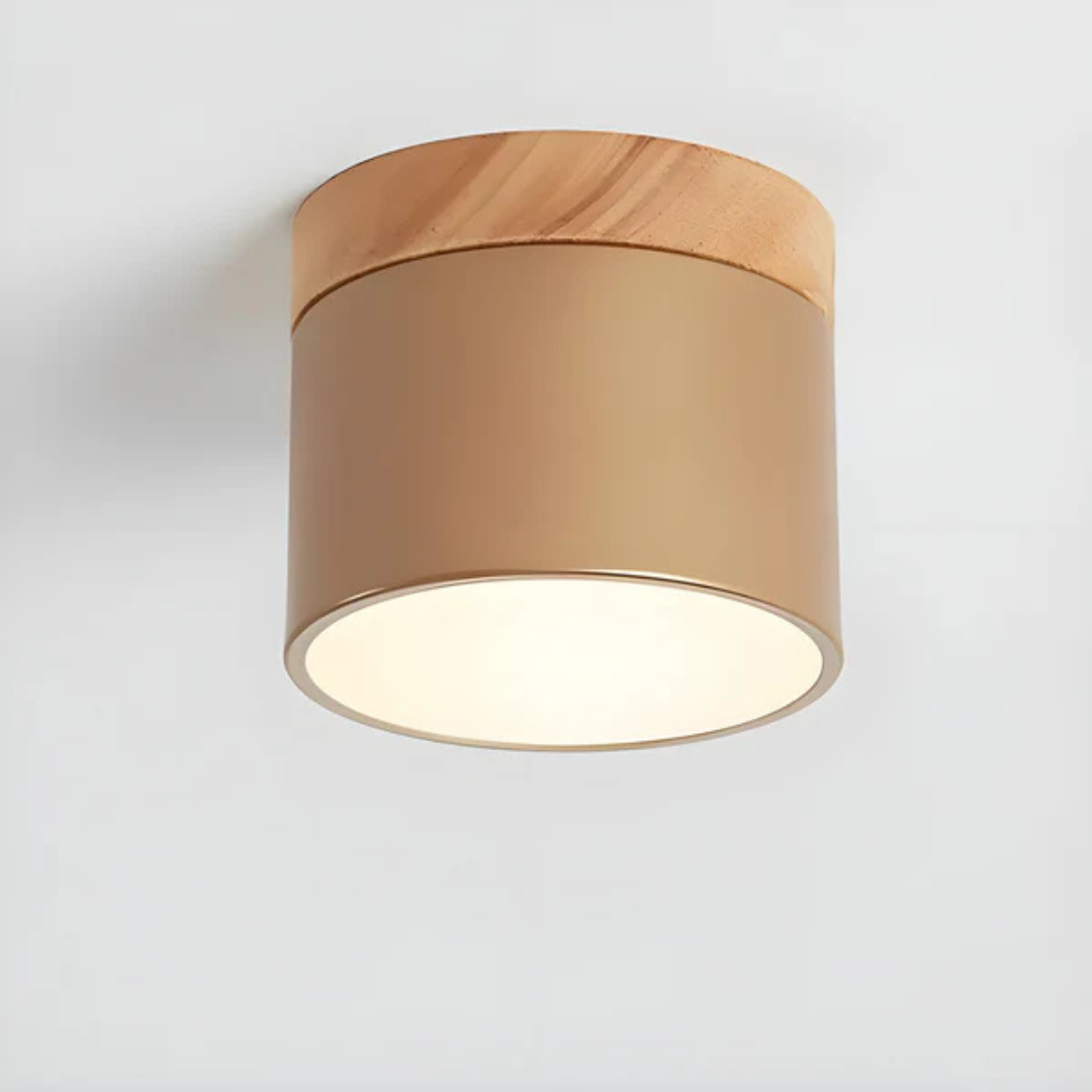 Mienel Aurello Vintage Wood LED Ceiling Light For Bedroom Living