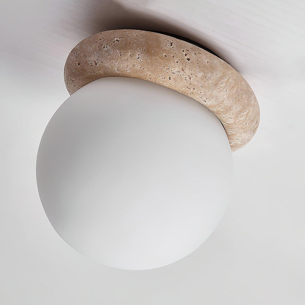 Mienel Corteza Travertine LED Ceiling Light for Small Rooms