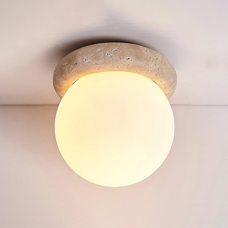Mienel Corteza Travertine LED Ceiling Light for Small Rooms