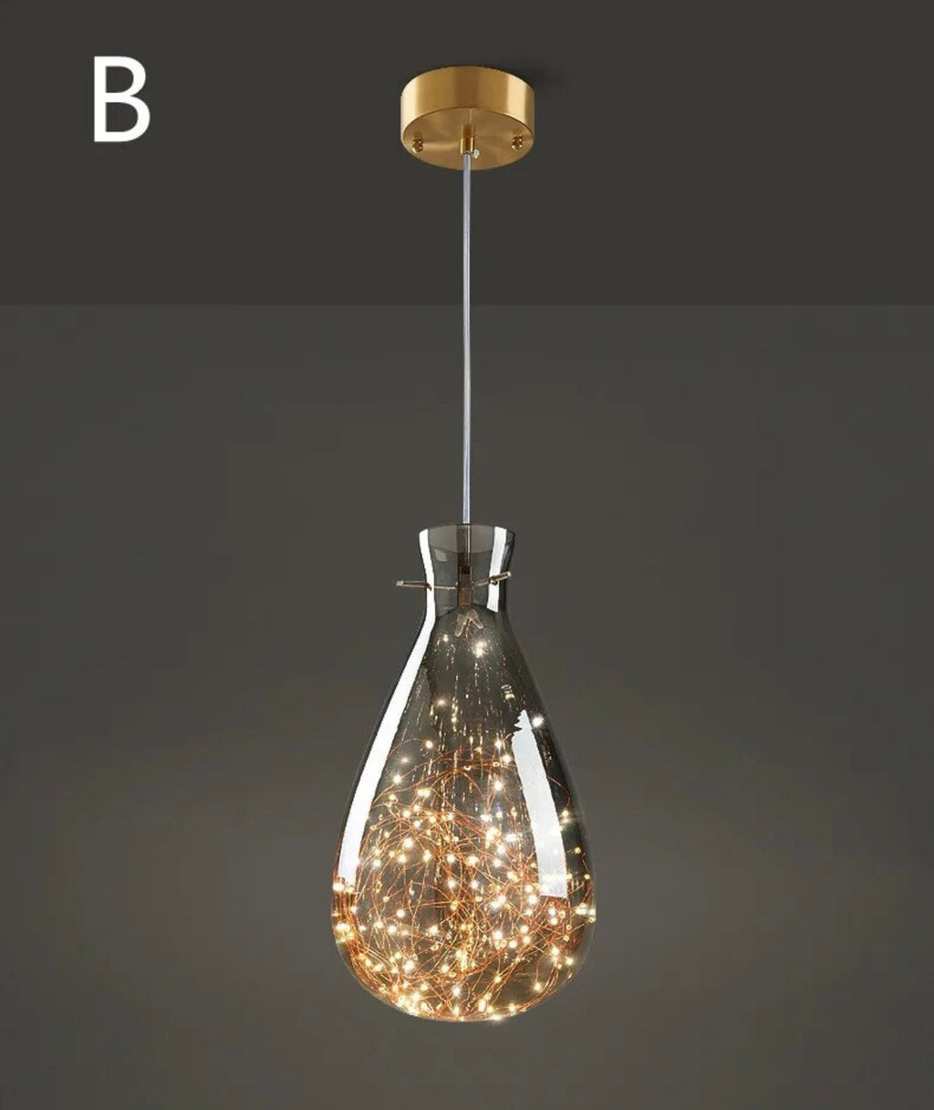 Lâmpada de Pendurar em Vidro Aurora Copper Firefly Compatível com LED