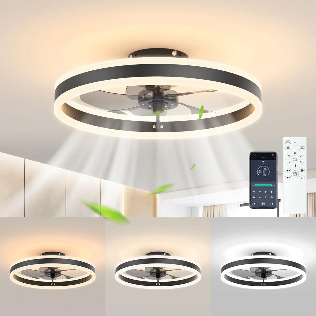 BreezeLux All-Season Ceiling Fan with Dimmable LED Light