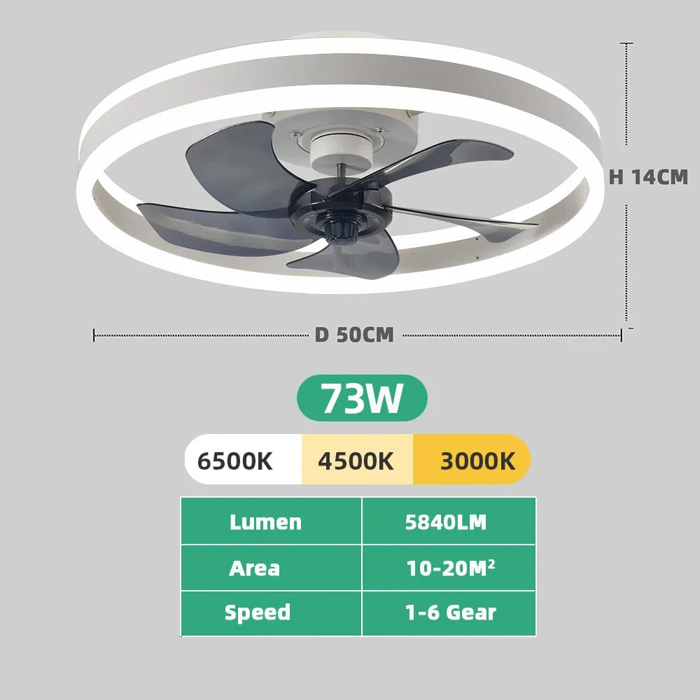 BreezeLux All-Season Ceiling Fan with Dimmable LED Light