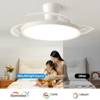 Aerlite Ceiling Fan Featuring Retractable Blades, Dimmable LED Light and Remote Control