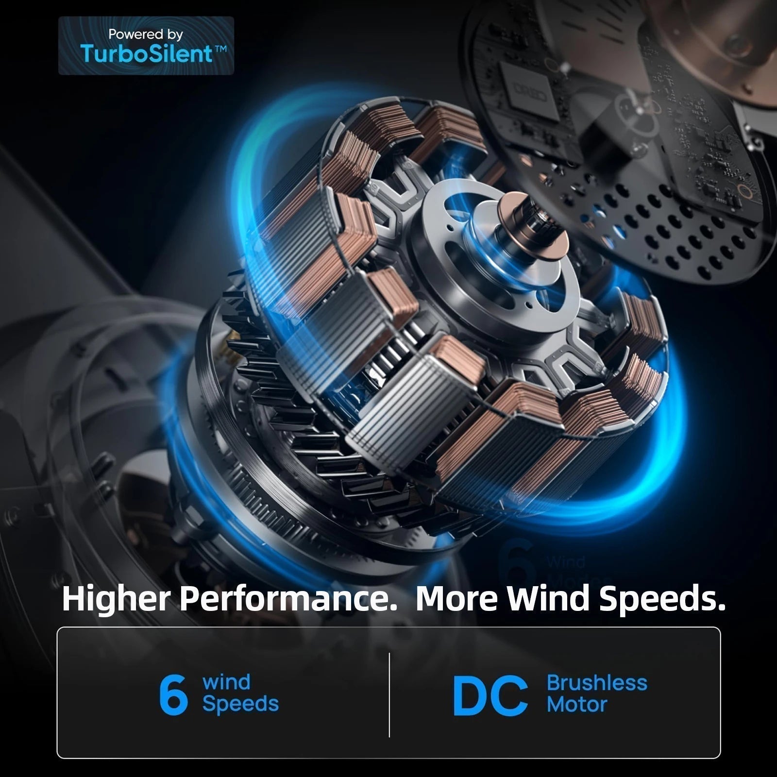 Aerlite Ceiling Fan Featuring Retractable Blades, Dimmable LED Light and Remote Control