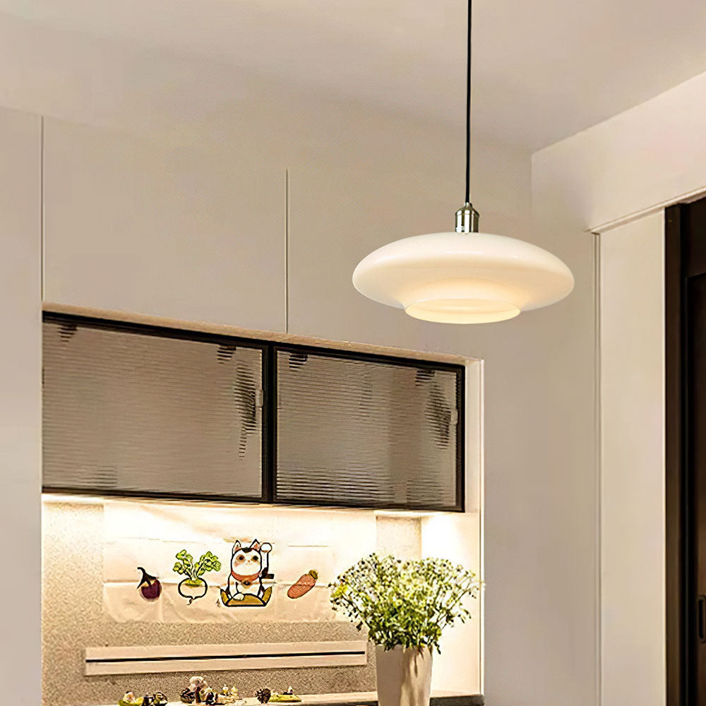 Aurelia White Glass Pendant Light For Contemporary Kitchens | Snurv