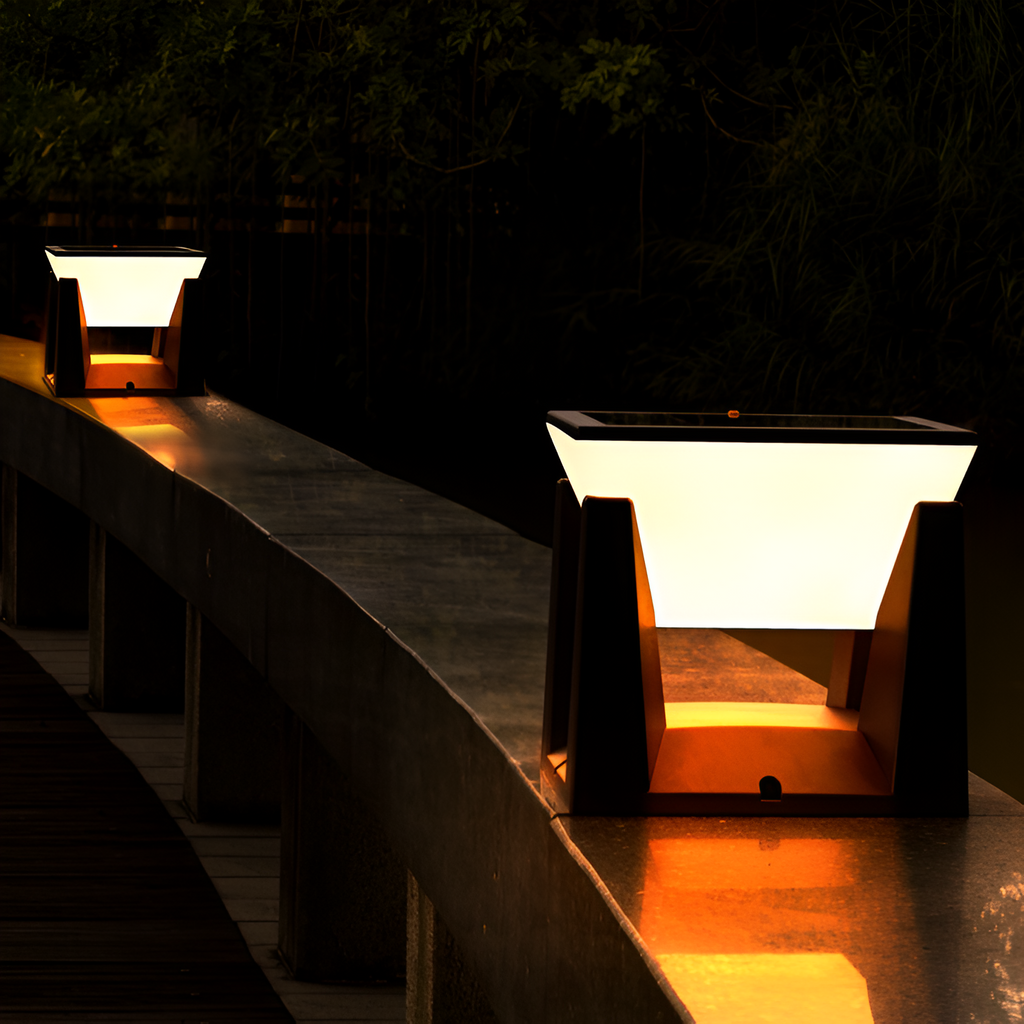 Mienel Nerava Black Square Solar Garden Light Dusk Activated