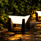Mienel Nerava Black Square Solar Garden Light Dusk Activated