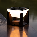 Mienel Nerava Black Square Solar Garden Light Dusk Activated