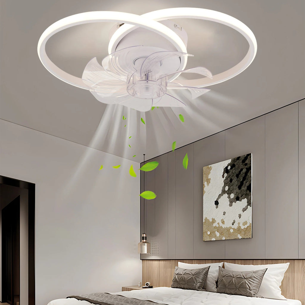 Contemporary Ceiling Fan with Reversible Airflow and Dimmable LED Light
