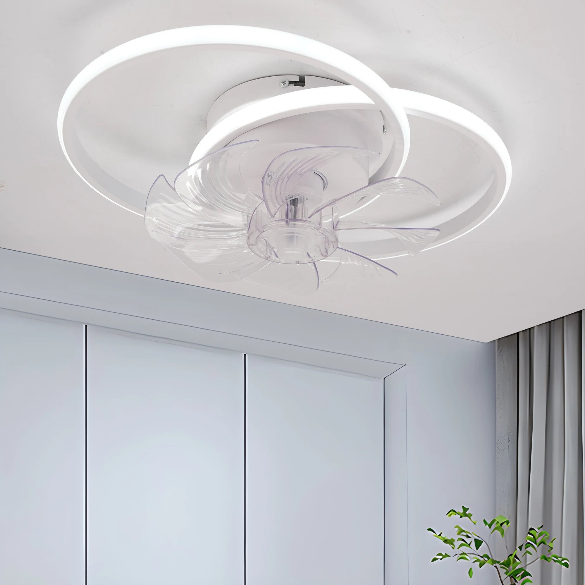 Contemporary Ceiling Fan with Reversible Airflow and Dimmable LED Light