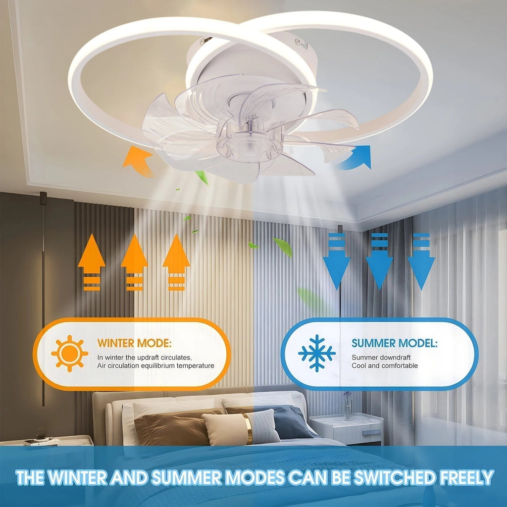 Contemporary Ceiling Fan with Reversible Airflow and Dimmable LED Light