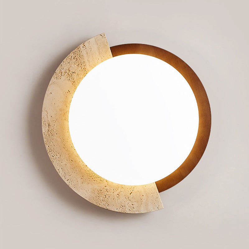 Mienel Aurela Geometric Travertine Retro LED Ceiling Light