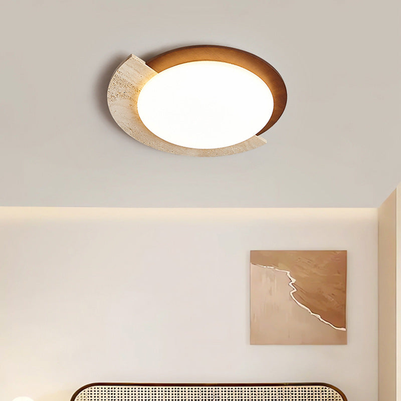 Mienel Aurela Geometric Travertine Retro LED Ceiling Light
