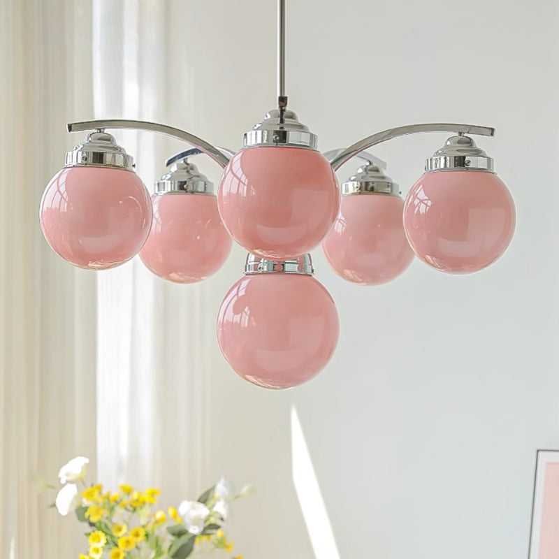 Asteria Pink and White Round Chandelier for Elegant Ambience | Snurv