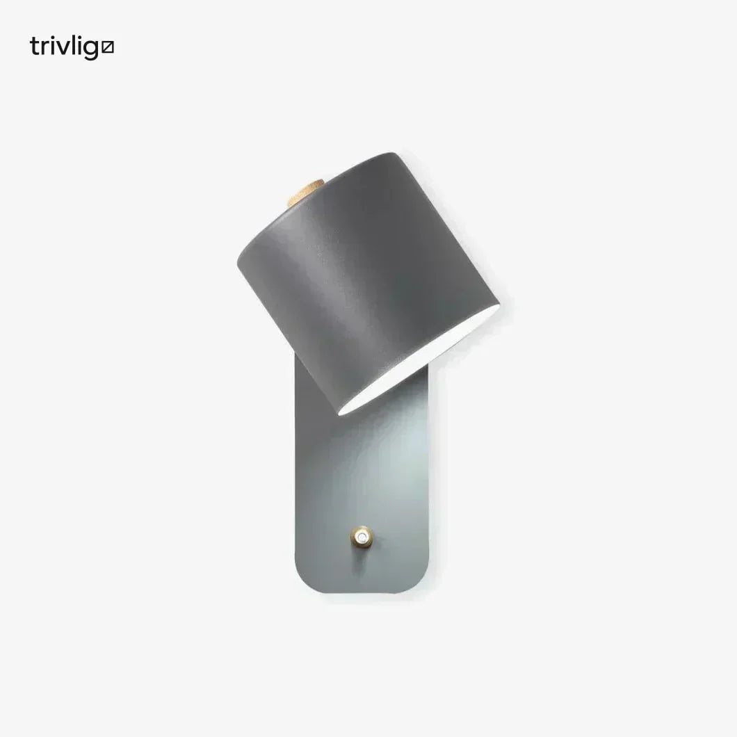 Mienel NovaLume Cylindrical Plug-In Bedside Wall Lamp No Wiring Required