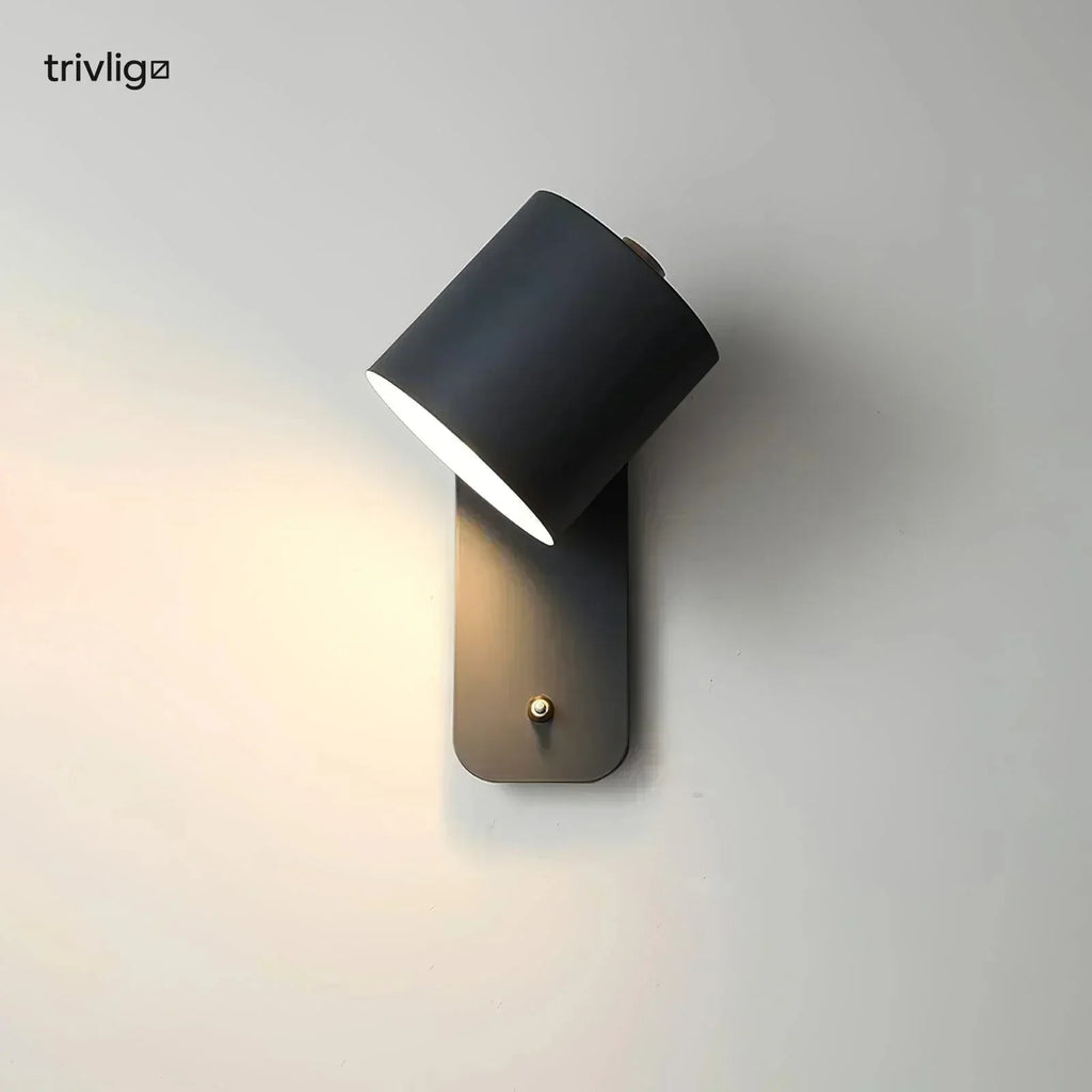 Mienel NovaLume Cylindrical Plug-In Bedside Wall Lamp No Wiring Required