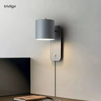 Mienel NovaLume Cylindrical Plug-In Bedside Wall Lamp No Wiring Required