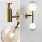 Amber Glass LED Wall Light in Scandinavian Design Aesthetic
