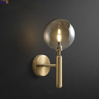 Amber Glass LED Wall Light in Scandinavian Design Aesthetic