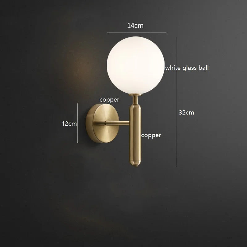 Amber Glass LED Wall Light in Scandinavian Design Aesthetic