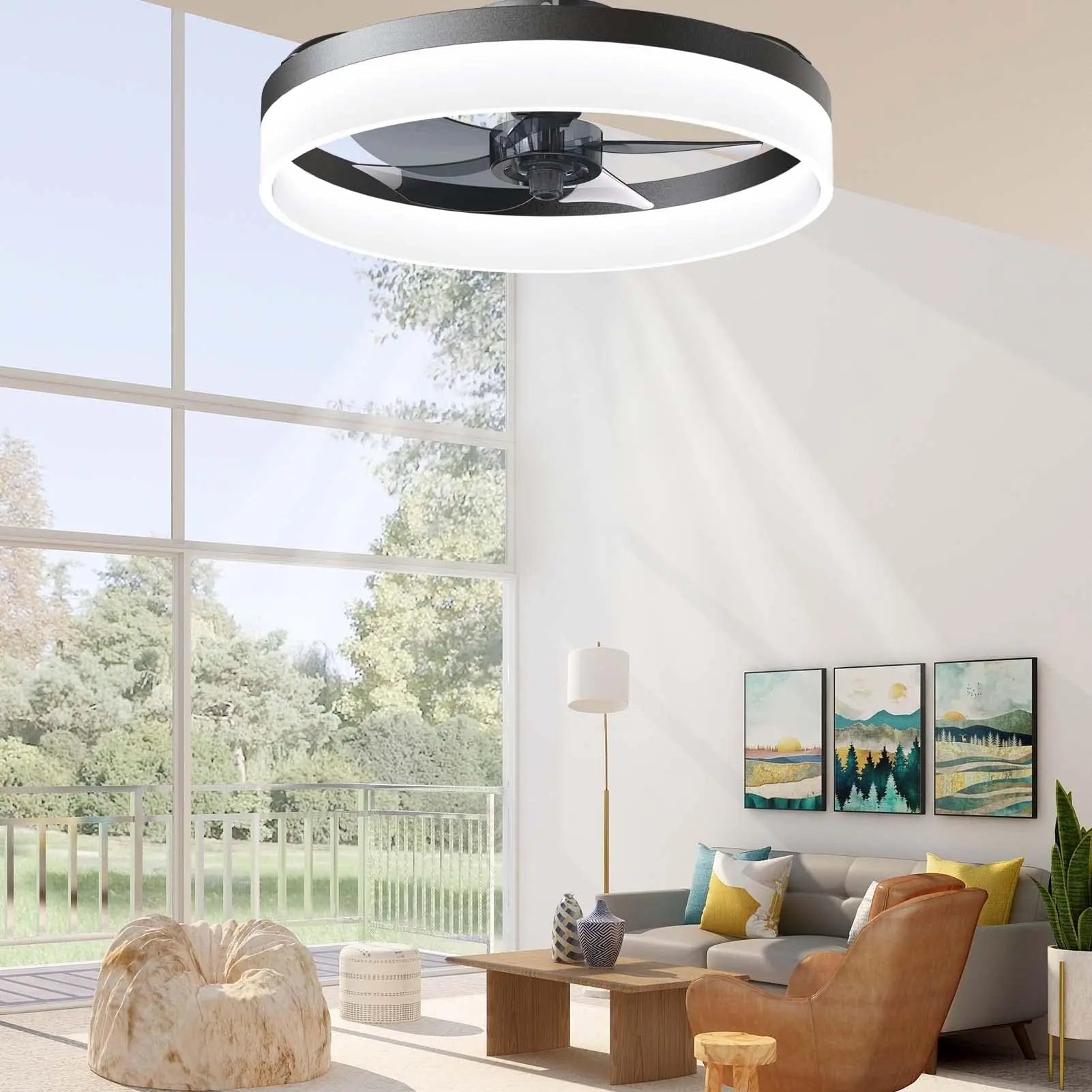 BreezePro Smart Ceiling Fan With Dimmable LED And Remote Control