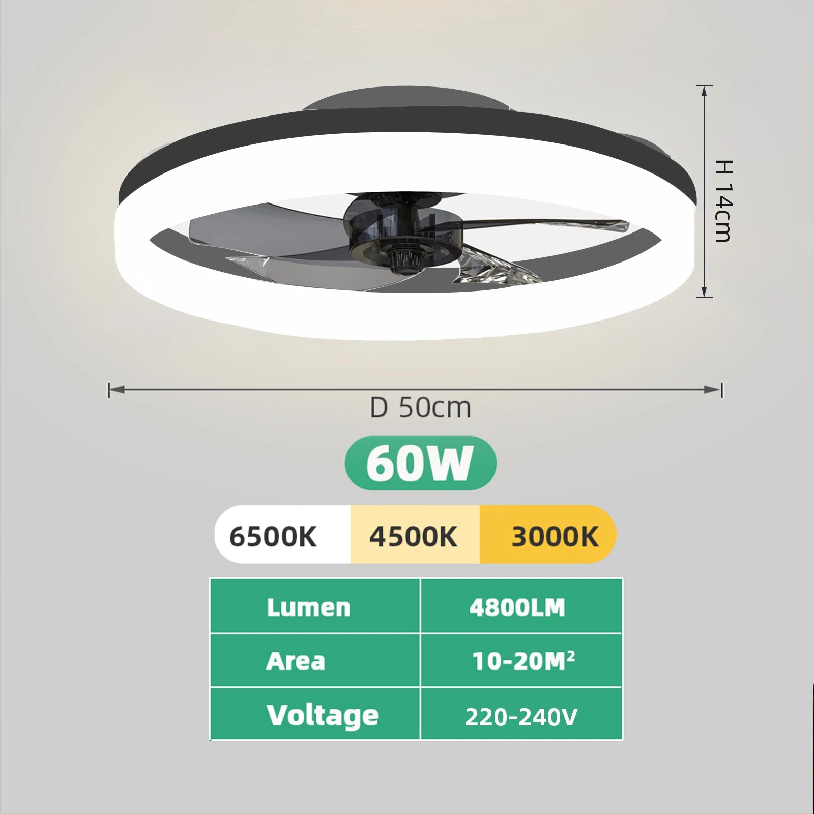 BreezePro Smart Ceiling Fan With Dimmable LED And Remote Control